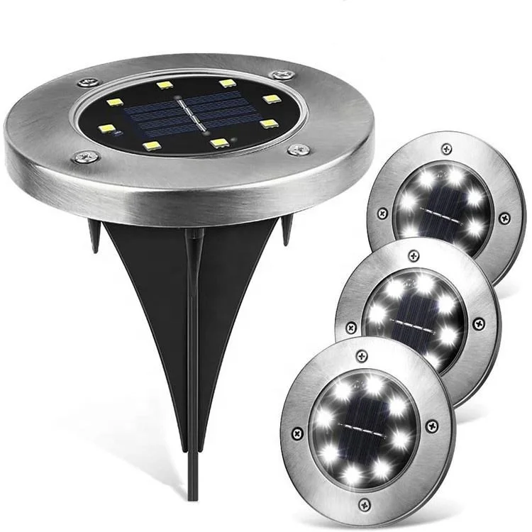 Custom 8 Led Warm White Outdoor Solar Ground Rgb Walkway Lawn Solar Pathway Light Solar Garden Light