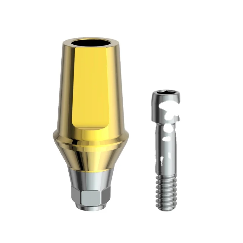 CE certificated titanium based dental cemented abutment for bone level system