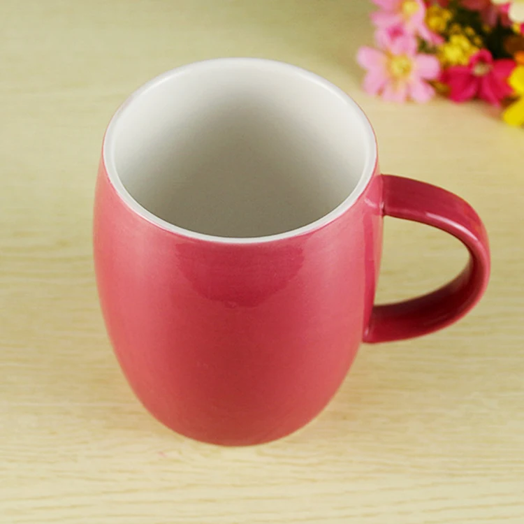 European Simple restaurant cheap bulk red color fashion oem ceramic coffee tea mugs