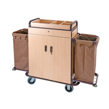  High-end Maid Cart With Door and Drawer Hotel Cleaning Trolley Housekeeping