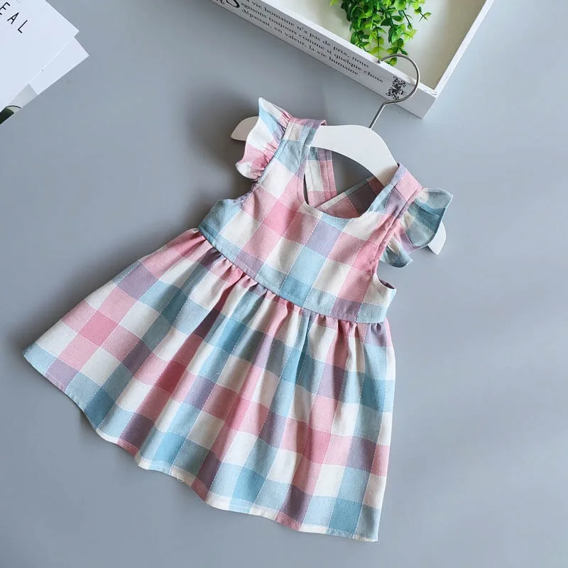 Hot Sale Suspender Plaid Korean Fashion Girl Dress
