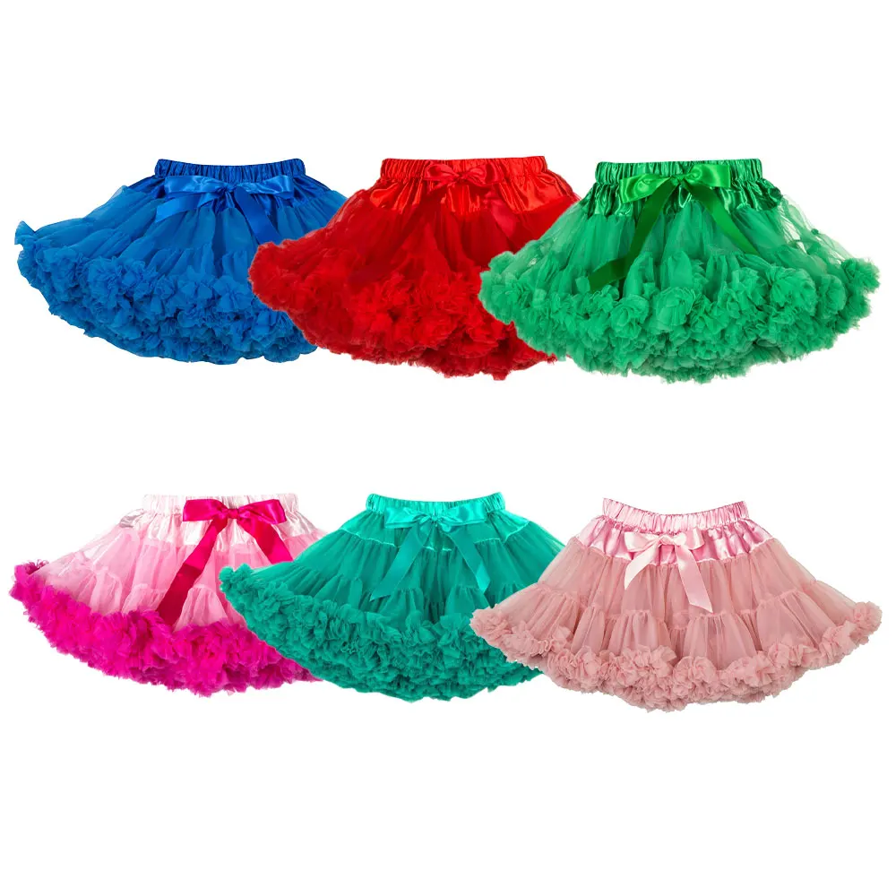 Factory wholesale kids girl ballet birthday chiffon pettiskirts
