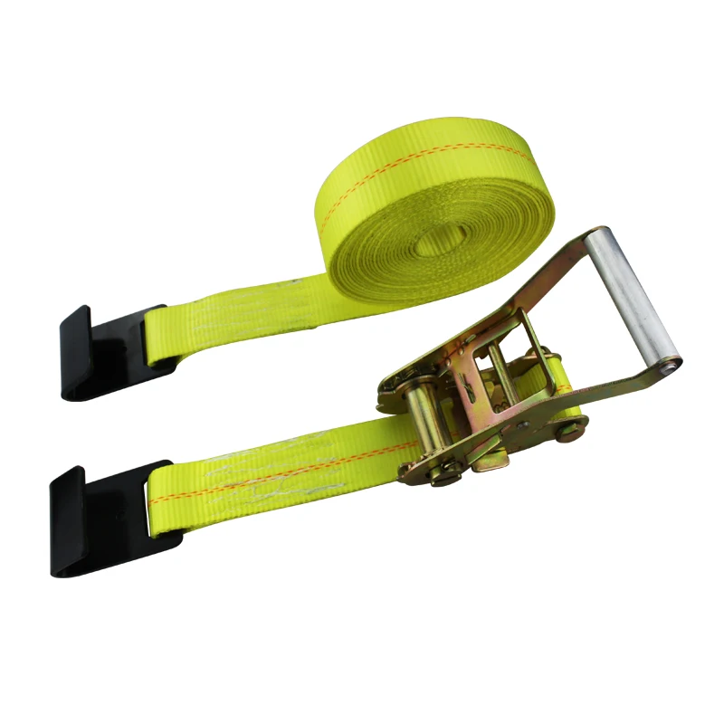 50mm*10000Lbs 30ft Ratchet Tie down Straps with Flat Hook Zinc Plated Finish