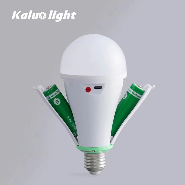 E27 Charging Emerg Bulb Portable Led Lamp 20w Rechargeable Light Bulb With Removable Battery Li-Ion Factory Oem&Odm