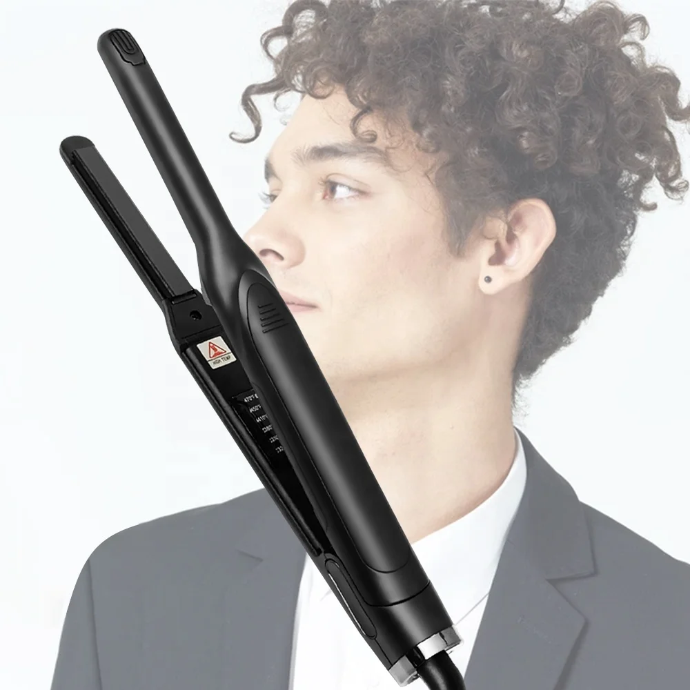 Hair Salon Equipment LCD Display Dual Voltage Private Label Flat Iron Hair Straightener Black OEM Nano Ceramic Hair Iron