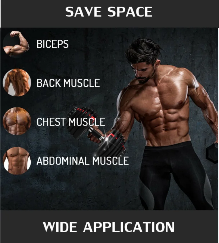 Домашнее оборудование, регулируемый гантель 24 кг 40 кг для фитнес-тренировок членов семьи