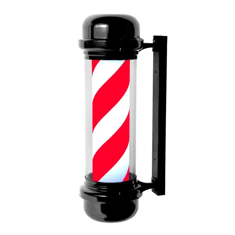 Factory direct sell LED waterproof salon rotating lamp 110v 220v pole turning led light 70cm barber pole for barbershop
