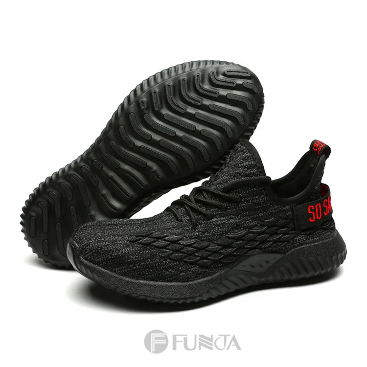 FUNTA summer low cut In Stock Breathable flykniting large size industrial shoe sport long safety shoes steel toe