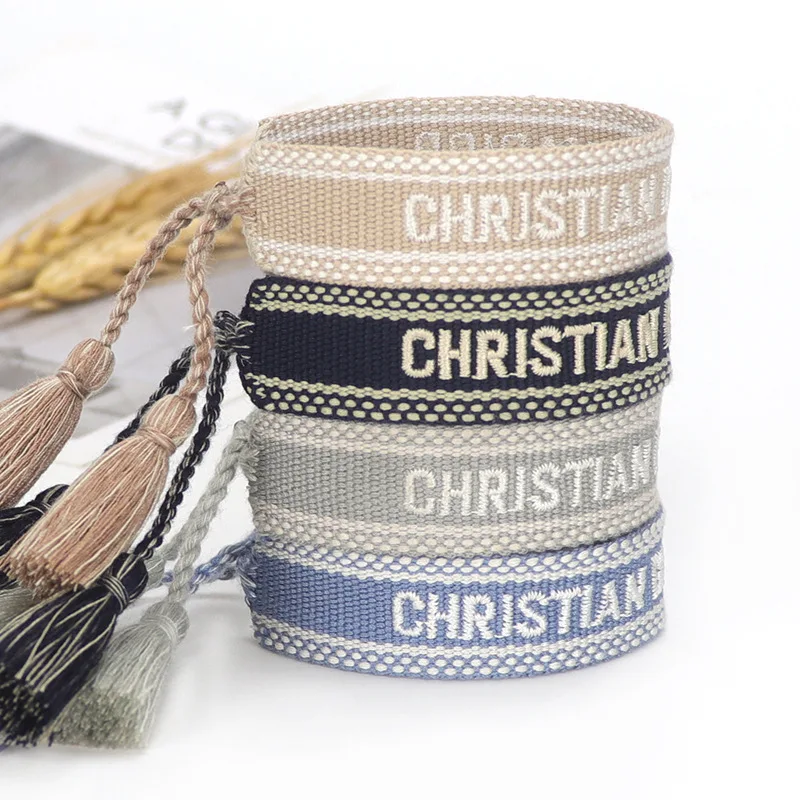 Woven Friendship Bracelets Promotion Custom Bosnia Embroidery Bracelet Printed Textile Polyester Fabric Bracelet