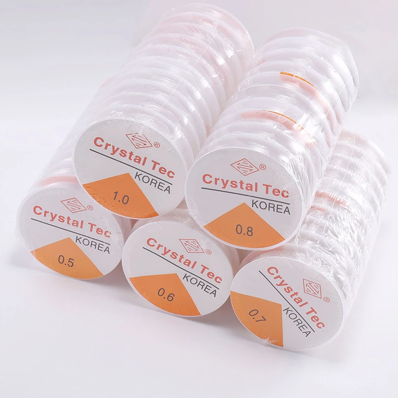 Wholesale 0.6mm 0.8mm DIY Round Transparent Crystal Elastic String For Bracelet Beading Wire For Jewelry Cord Thread