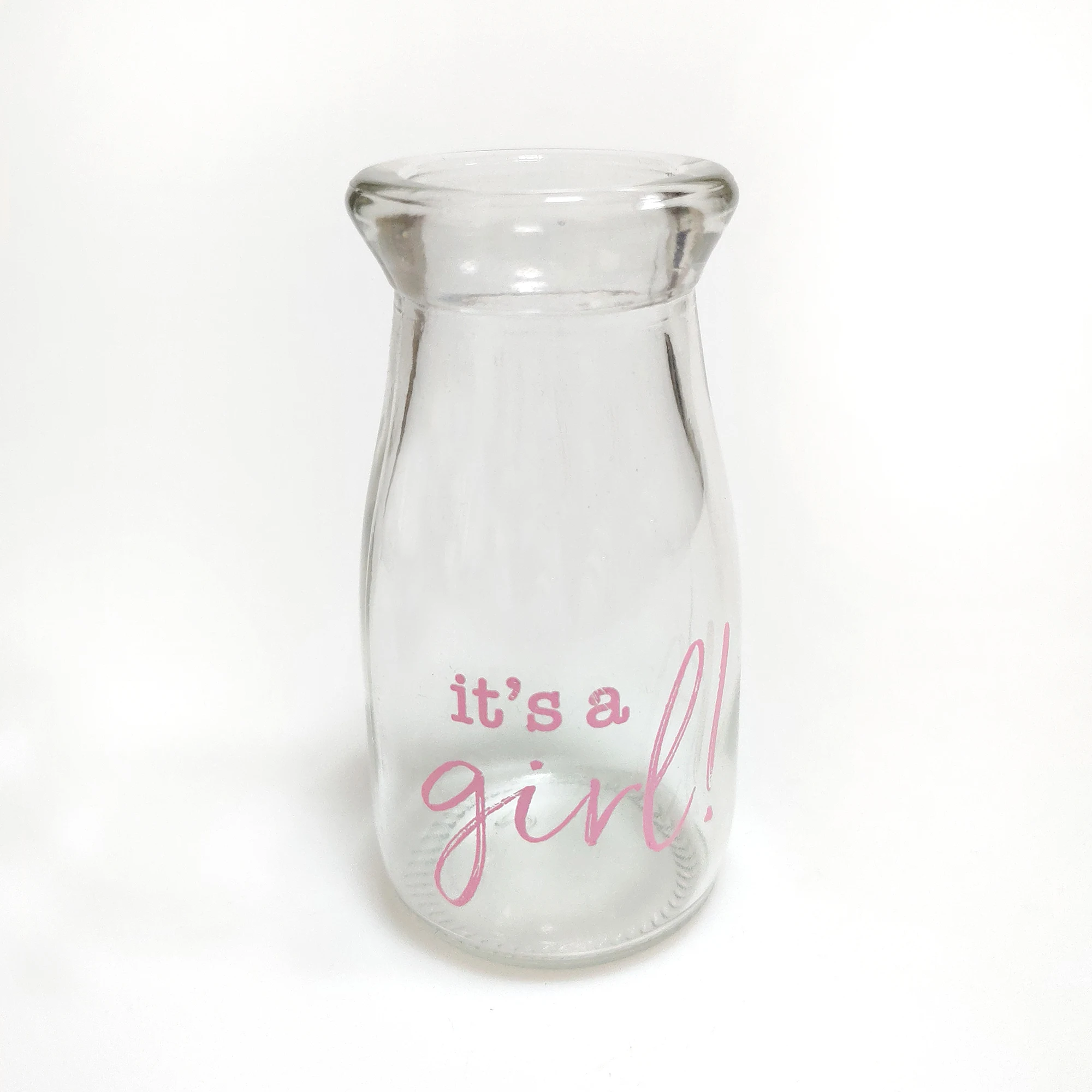 Wholesale 150ml 250ml customized logo glass fresh milk milk yogurt bottle with lid