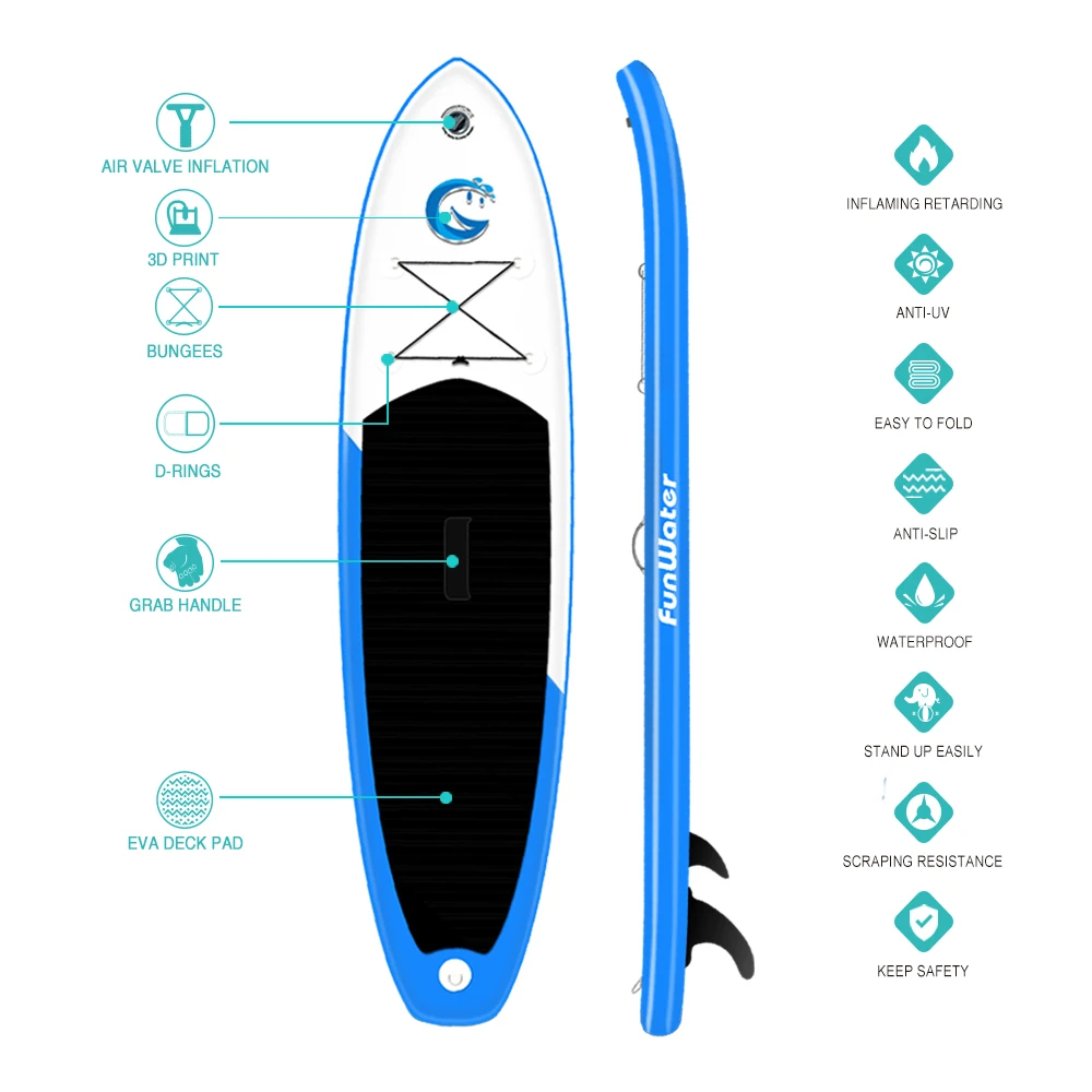  Надувная доска для сапсерфинга FUNWATER дополнительная sup серфинга 7 дней бесплатная доставка