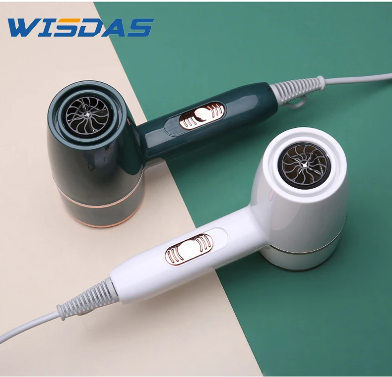 Wisdas NEW Design 1000W Professional Hair Dryer Travel Dryers Salon Powerful Blow Dryers with Diffuser