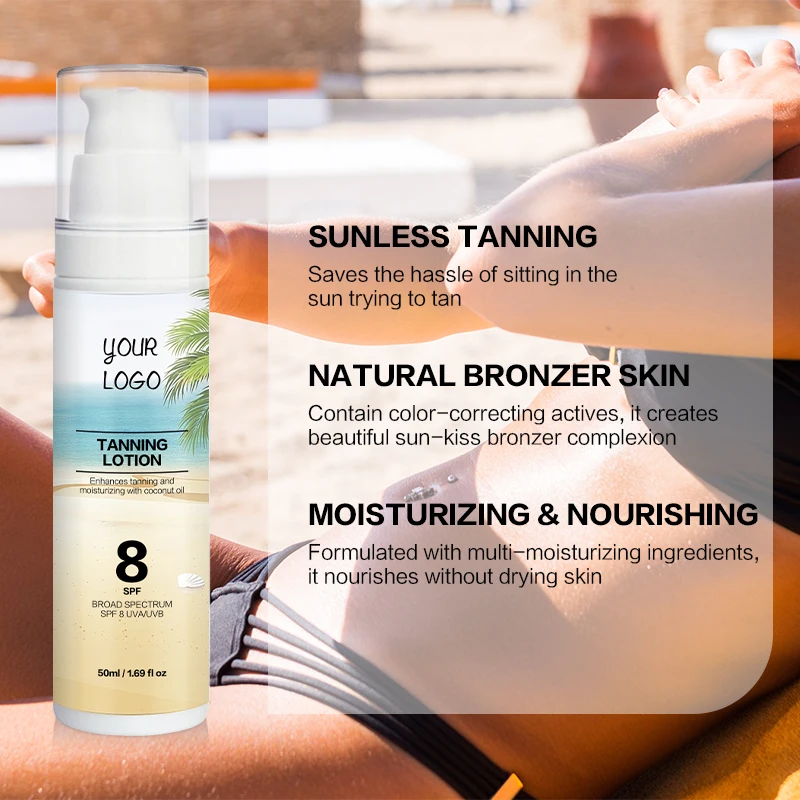 Manufacturer High Effect Sun Protect Fake Tanner Instant Dark Self-tanning OEM ODM Tanning Lotion With Spf