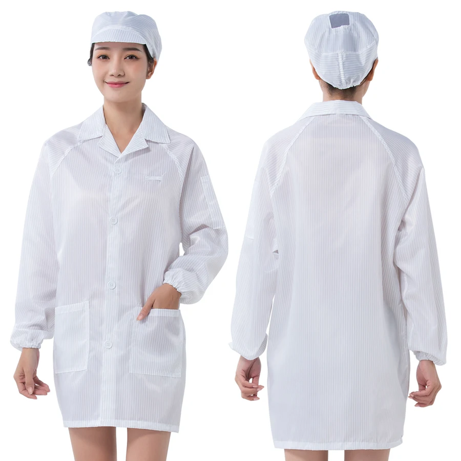 5mm Grid Esd Smocks/99% Polyester Smock/antistatic Smock Gown Manufacturer Cleanroom Esd Coat