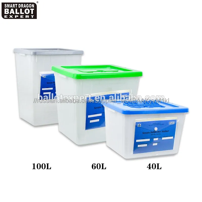 Customs 40 60 Parliament President Ballot Boxes 100 Liters Clear Plastic for Elections