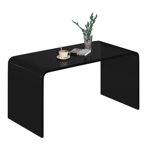 Modern waterfall transparent rectangular table round side table end acrylic coffee side table for living room bathroom