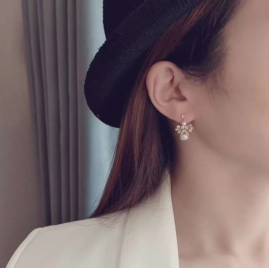 Fireworks Waterdrop Stud Earrings with 3-6mm Pearl Earrings Special Offer 925 Sterling Silver New Gold Plated Trendy Women