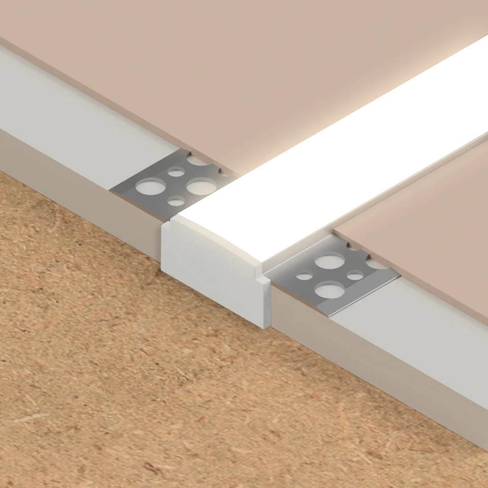 High Quality Recessed Aluminium LED Extrusion Profile for Ceiling Linear Lighting Mounted with Gypsum