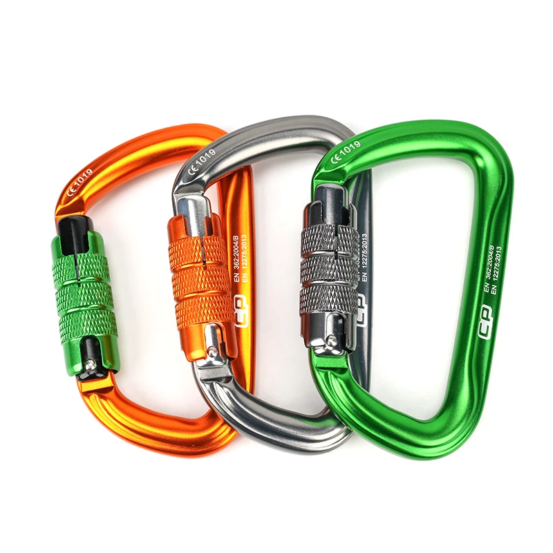 Custom Heavy Duty 35KN Powerful Aluminum Alloy Swivel Self-locking Hook with Snap Climbing Carabiner