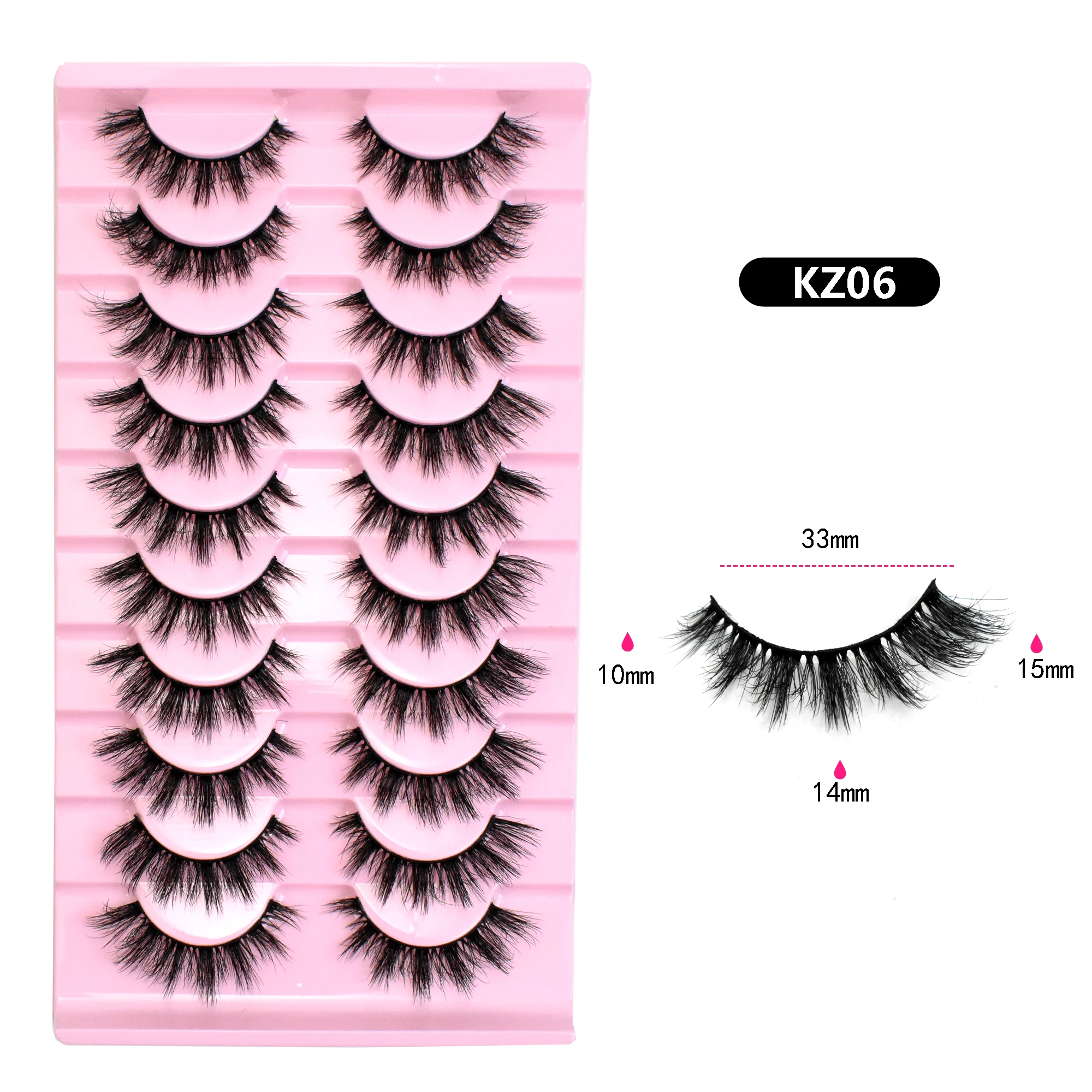False Eyelashes Russian Strip lash D Curl Wispy Natural Look Faux Mink Lashes Like Eyelash Extension