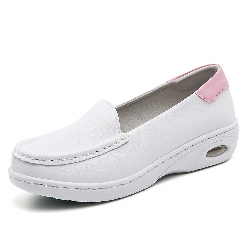 Comfortable women Cow  Hospital Nurse Shoe Anti Slip White Nursing Shoes For Nurse