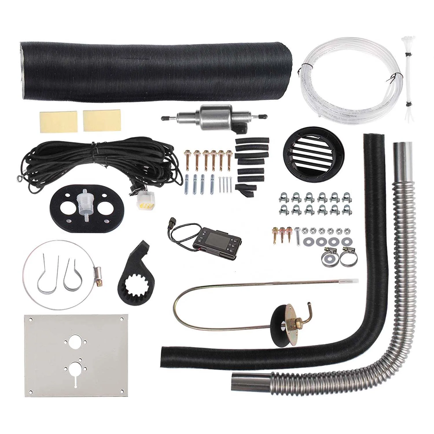 OkyRie 12V 24V 5kw Gray Parking Fuel Air Heater LCD Switch Autonomous Diesel Ignition Copper Heater For Cars Motorhome RV