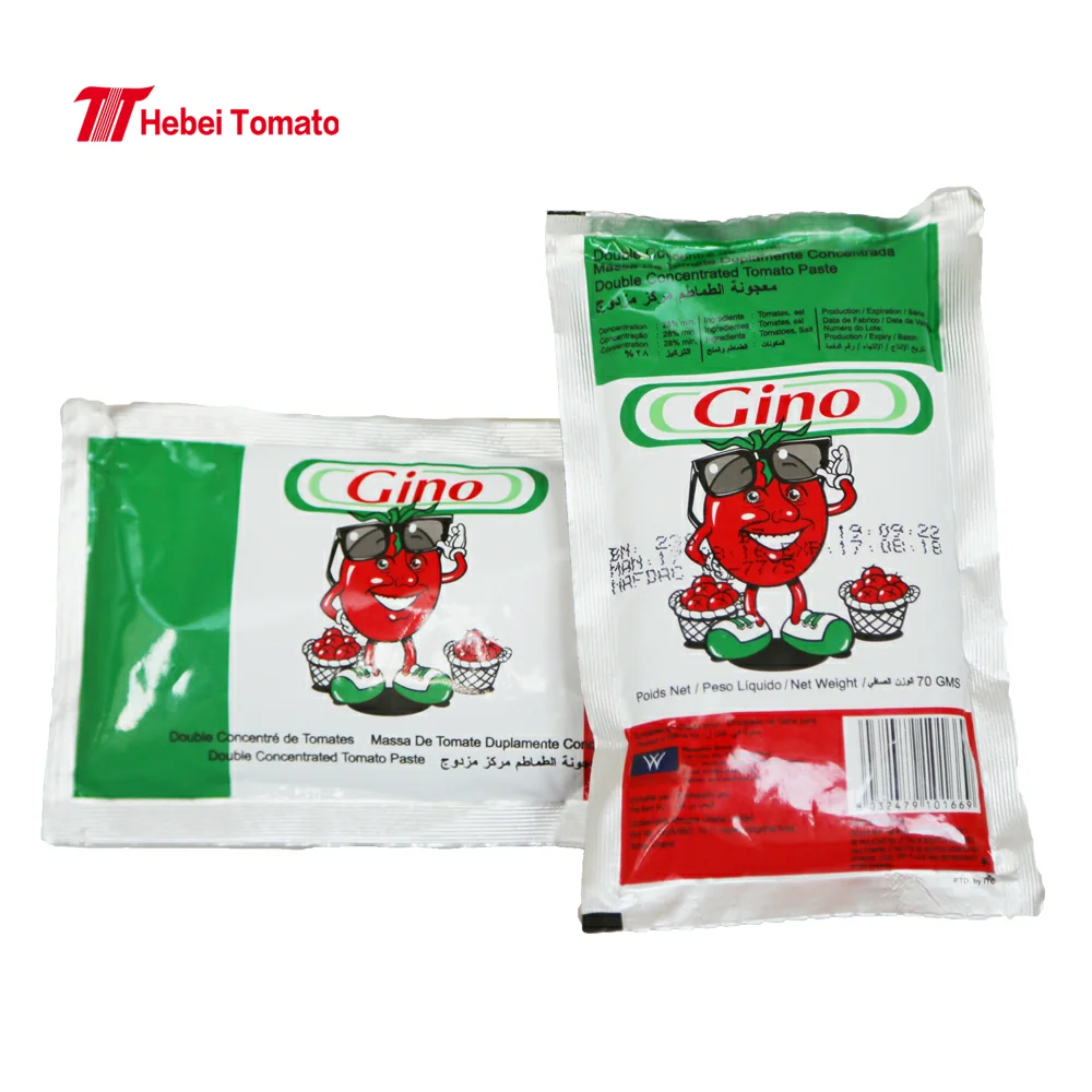 Sachet tomato flat sachet tomato paste with 50g 56g 70g sizes