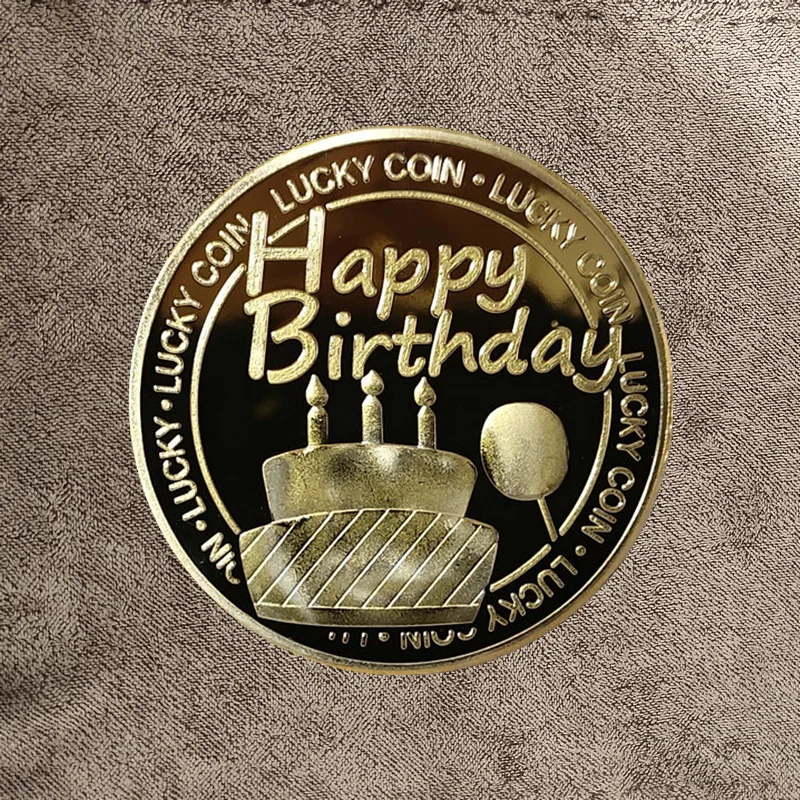 Gold Metal Coins Souvenir Birthday Party Gift Coins For Laser Engraving
