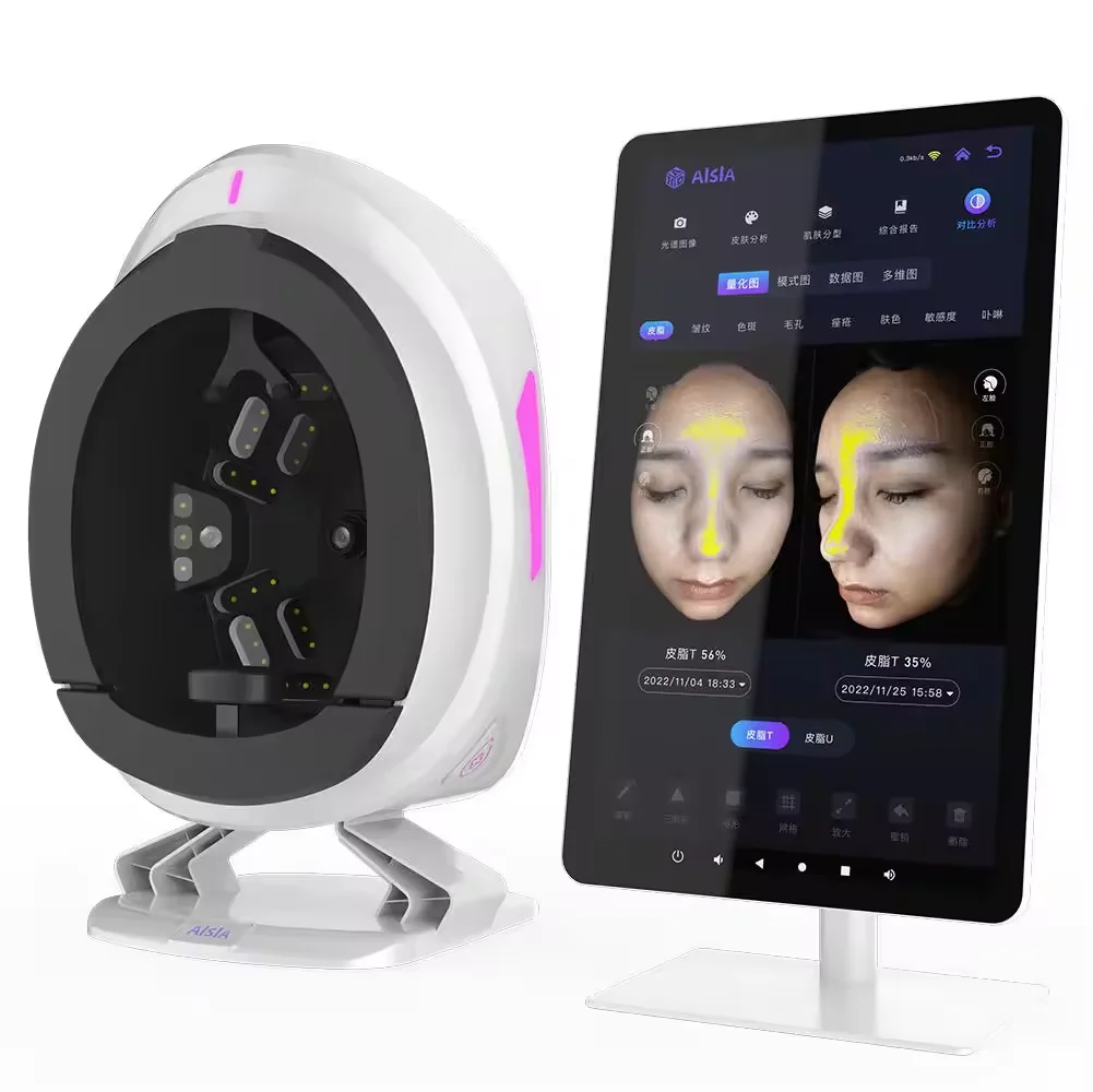 Portable 3d Ai Scanner Camera Device Facial Test Skin Face Analysis Machine Skin Analyzer Machine Faling Ai Skin Analyzer
