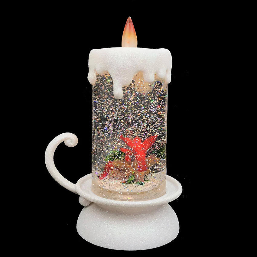 TOP quality led Christmas ornament acrylic candlesticks with bird inside