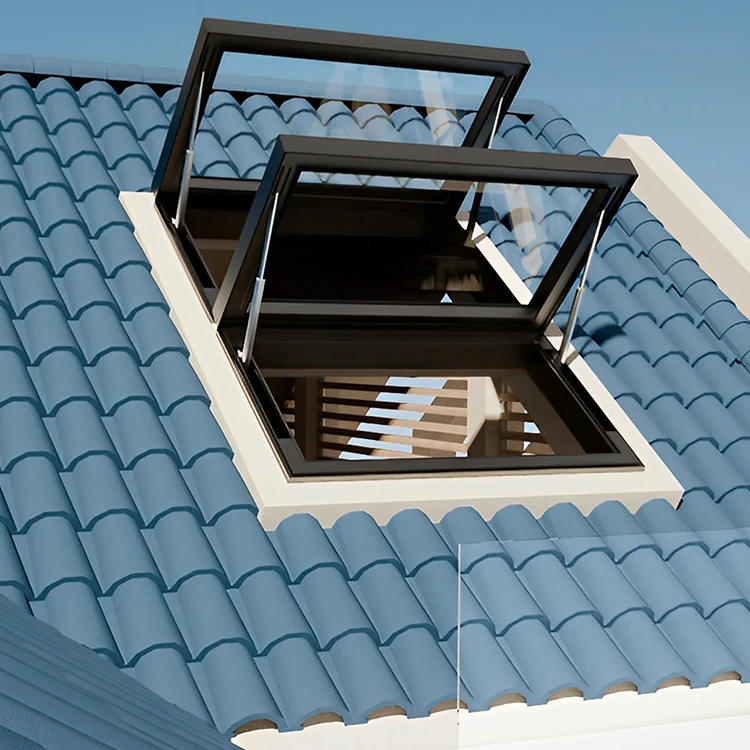 Automatic Retractable Open Air  Roof Skylight Aluminum Alloy Double Glazed High Rise Glass Windows Skylight