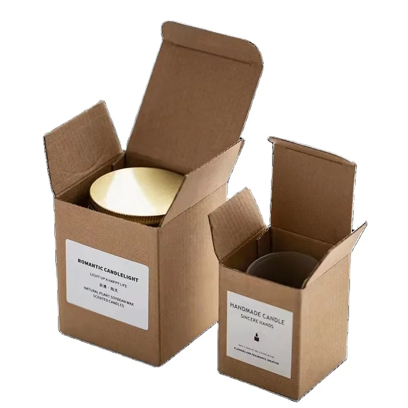 Custom Recycled High Quality Folded Cardboard Paper Wax Jars Gift Package Box Scented Candle Packaging Boxes