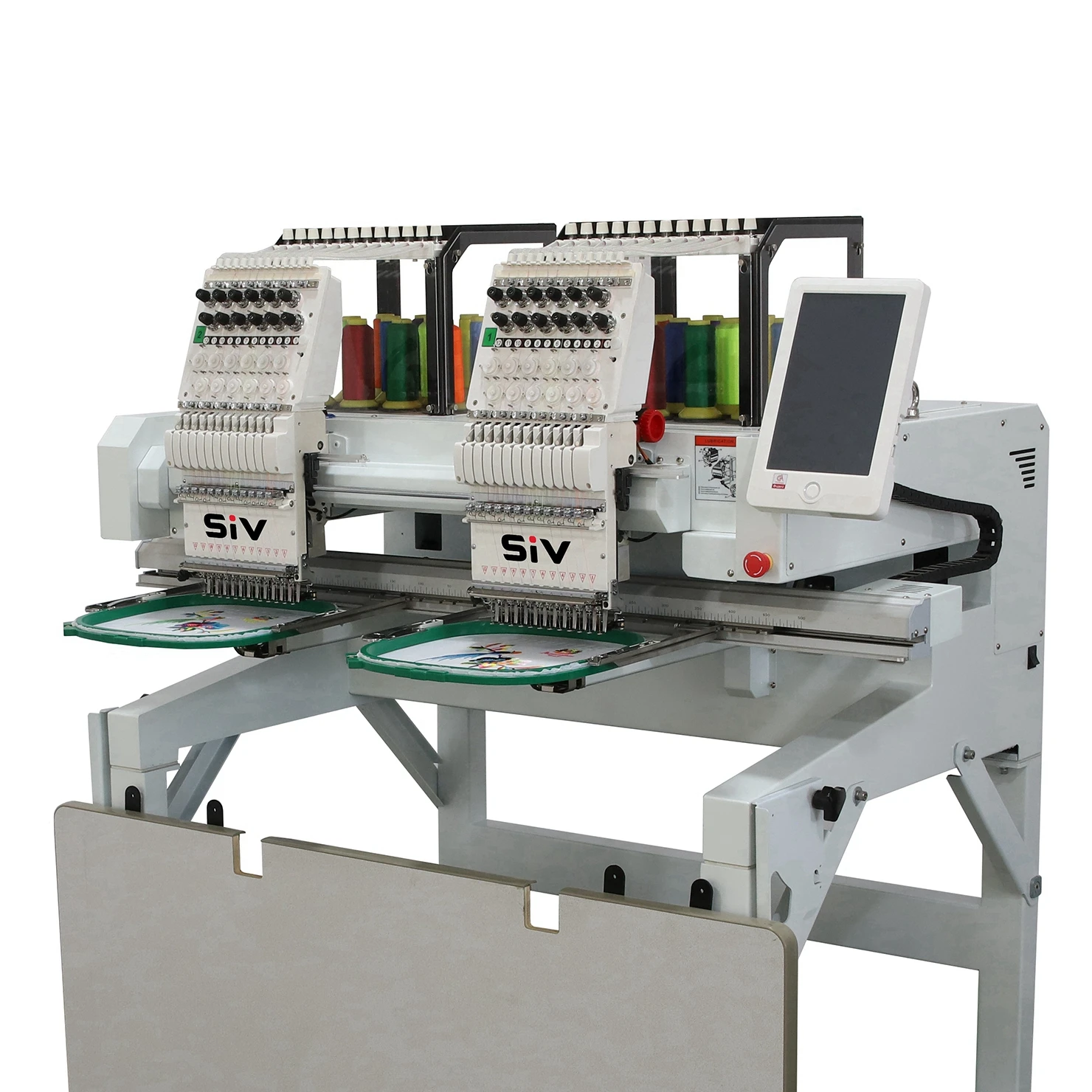Digital Computer Embroidery Machine High Speed Flat Embroidery Machine Two Heads Flat Embroidery Sewing Machine