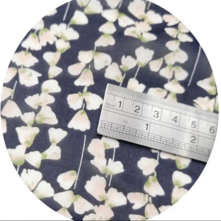 
High quality floral abstract printed fabrics chiffon polyester fabric for garment 