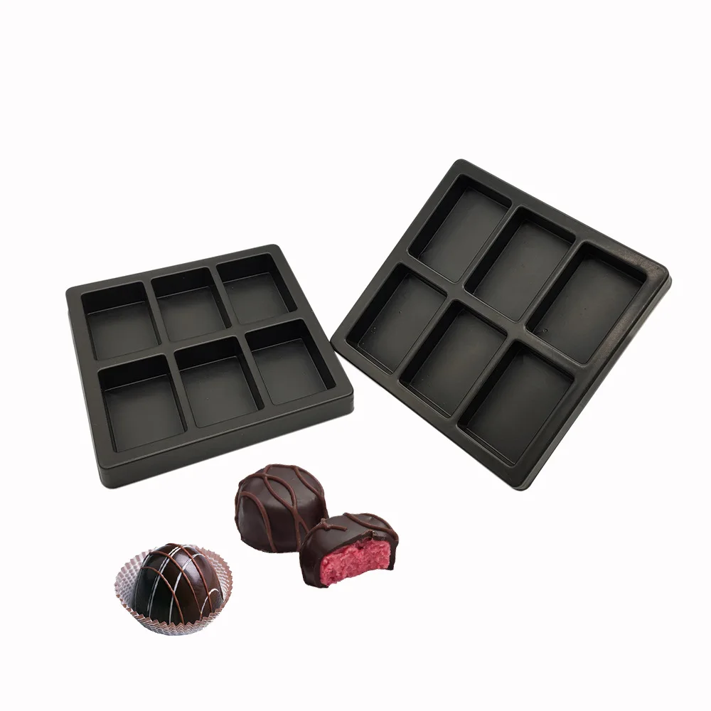 PS Matt black Disposable tray Blister Plastic blister for chocolate candy cookie packaging