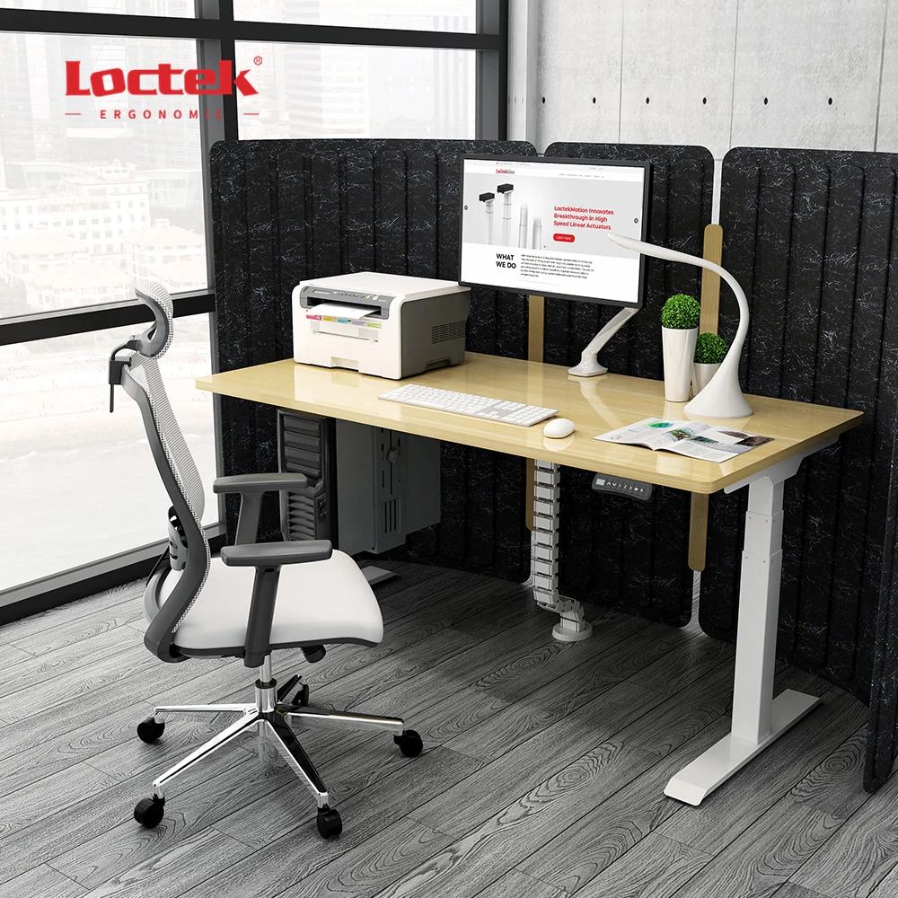 
Economical 3-stage Dual-Motors Height Adjustable Office Standing Sit Stand Desk LOCTEK ET223A 