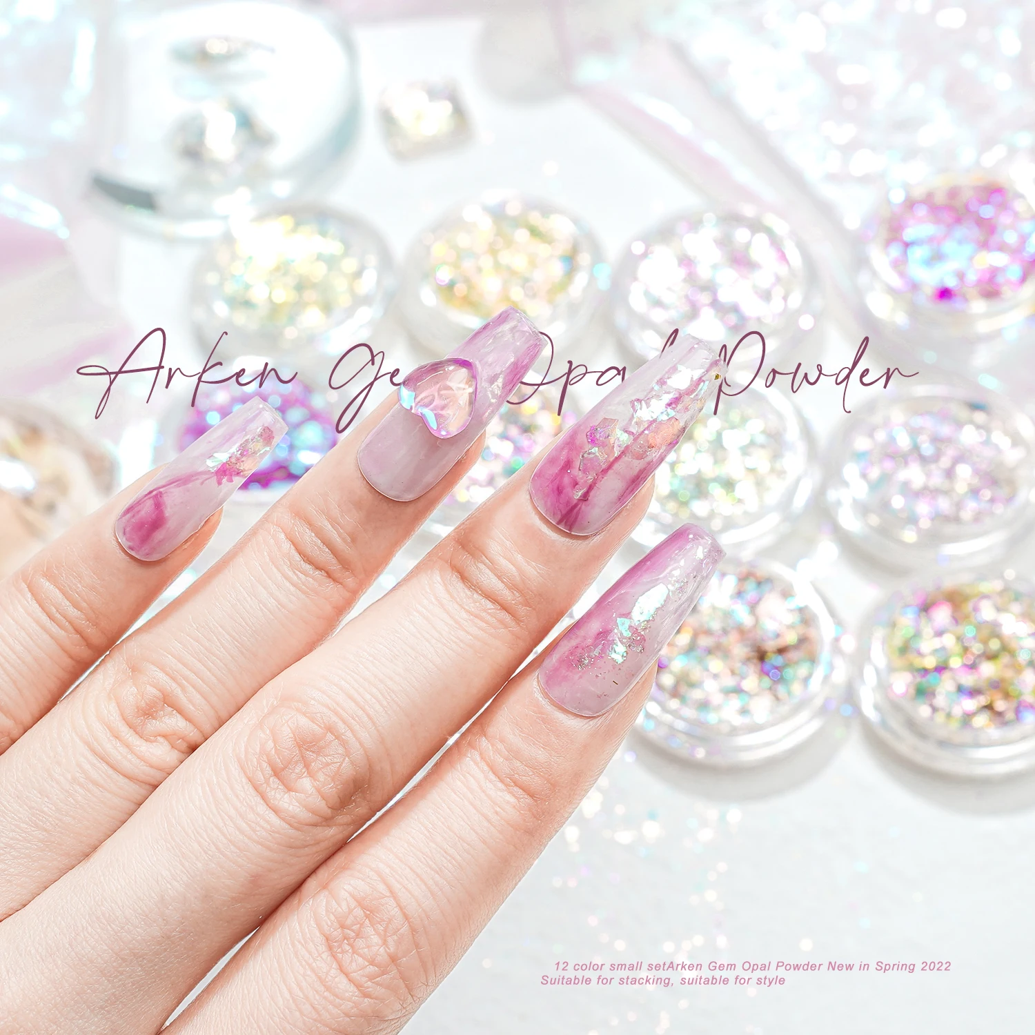 HNDO Mica Opal Powder Paint Colorshift Nail Art Solvent Resistant  Pigment  Chameleon Flakes