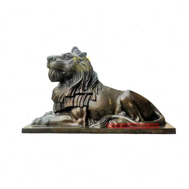 Outdoor Landscape Design Metal Art Decoration Sculpture Bronze Casting Sleeping Lion Statue