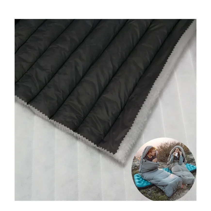 Полосатый Стеганый Нейлоновый Термоизолированный хлопковый мягкий спальный мешок ткань