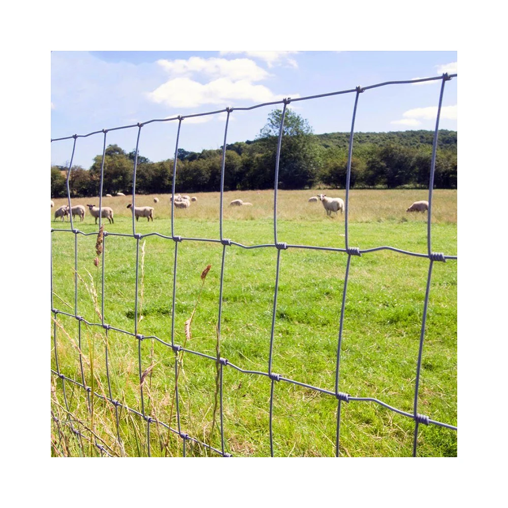 BOCN galvanized 5 6 7 8 ft fixed knot deer cattle fence on farm field fence, metal farm fencing