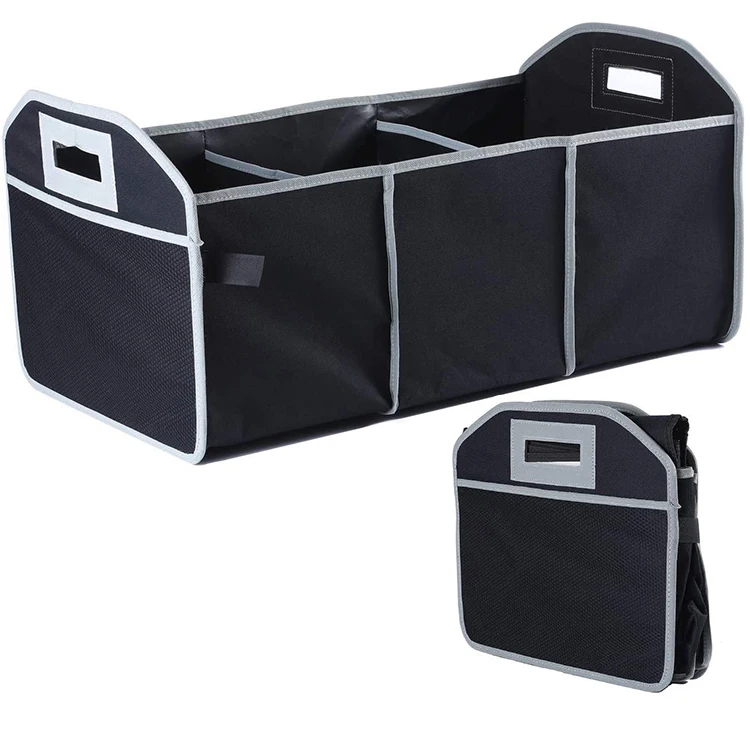 Wholesale Oxford Folding Cheap Auto Car Cargo Trunk Organizer Box Car Grocery Organizer with Cooler Bag