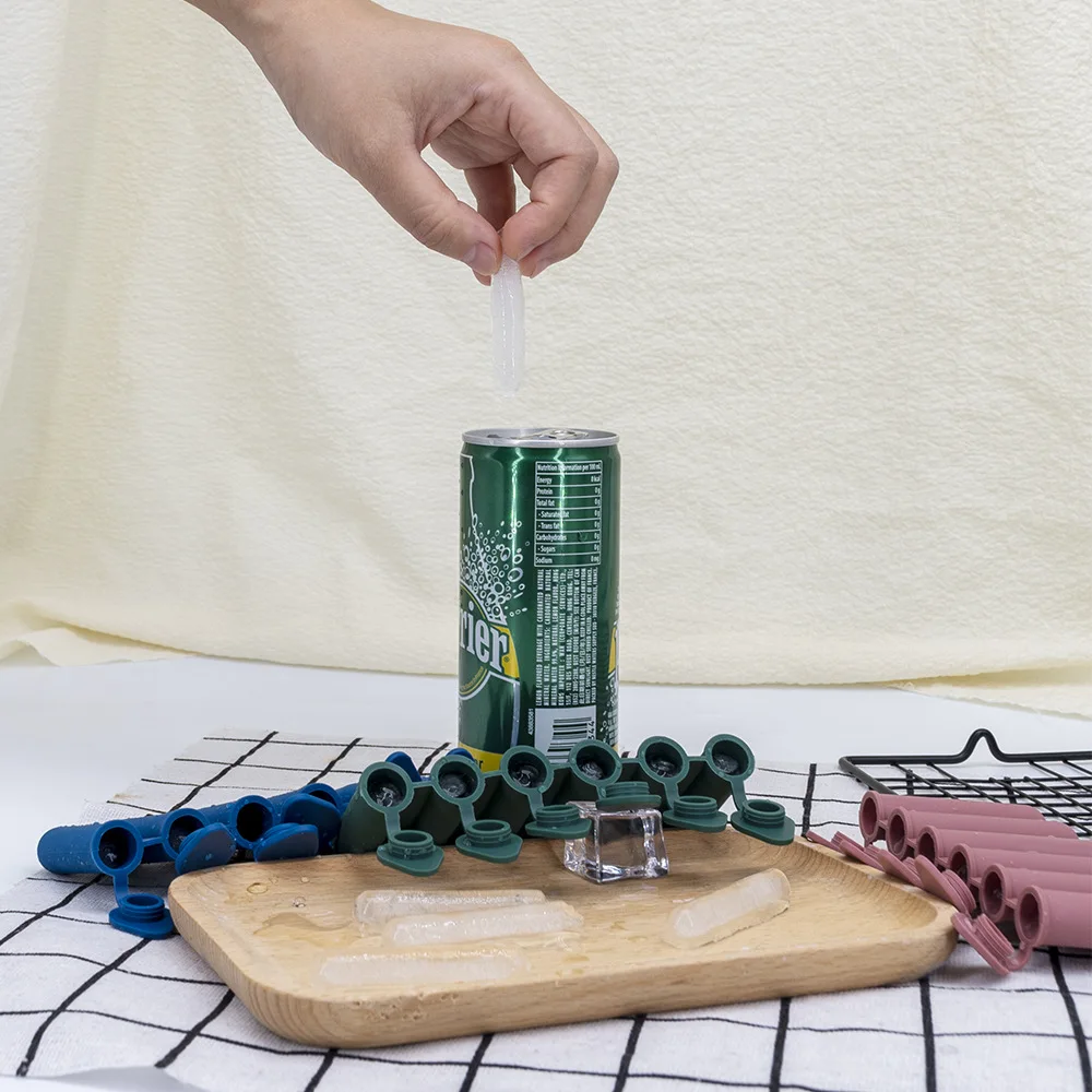 Hot selling DIY 6 cavity Bullet Shape Silicone Ice Stick Tray for home drink