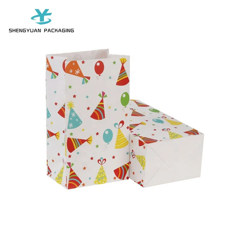 Wholesale eco recycled cute takeaway packaging custom character cartoon unicorn gift paper bag for kids