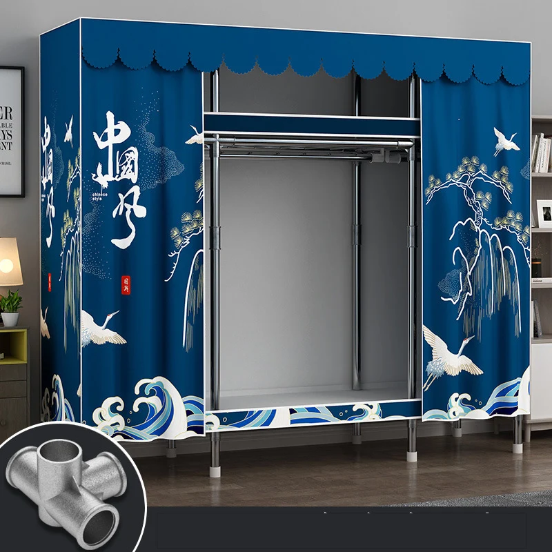 Home Furniture Simple Portable Wardrobe Organizer Clothes Dustproof Dorm Wardrobe