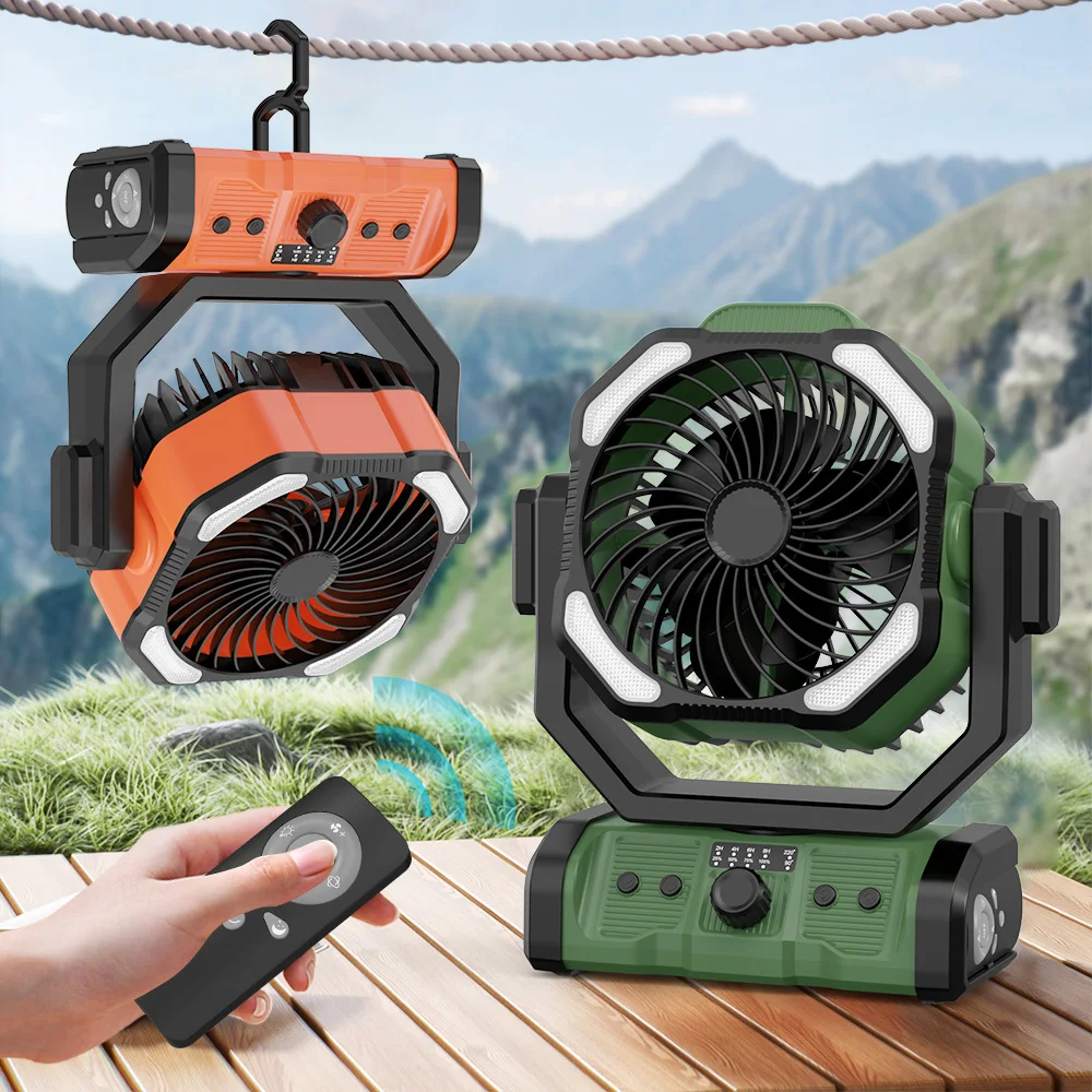 New Style 20000mAh Battery Charging Outdoor Table Fan Stepless Speed Air Conditioner USB Rechargeable Desk Outdoor Camping Fan