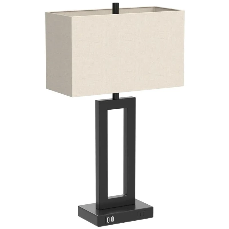 2 USB Ports 3-Way Dimmable Modern Bedside Table Lamp Set Cream Fabric Lampshade Touch Desk Lamp Bedroom Living Room Reading