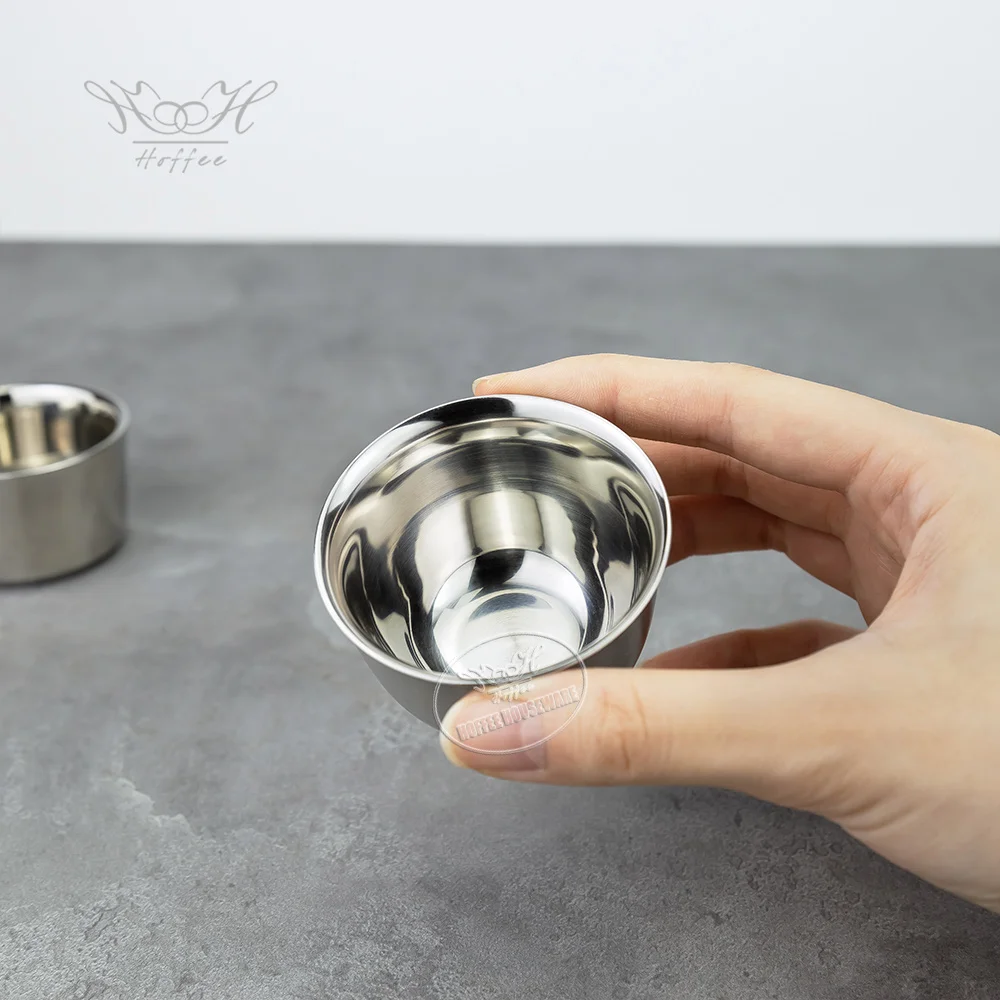 Unbreakable 80/50ml Mini Tea Cup Stainless Steel Double Wall Tiny Tasting Teacups Insulated Sake Tea Bowl Cup For Travel