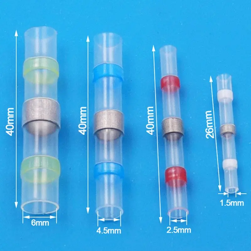 
100pcs Heat Shrink Butt Crimp Connector Waterproof Solder Seal Terminals Sleeve 