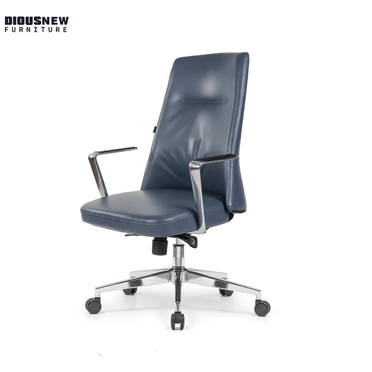 Офисный вращающийся стул эргономичный импортный верхний слой из воловьей кожи алюминиевый сплав расширенный подлокотник Заводская настраиваемая офисная мебель